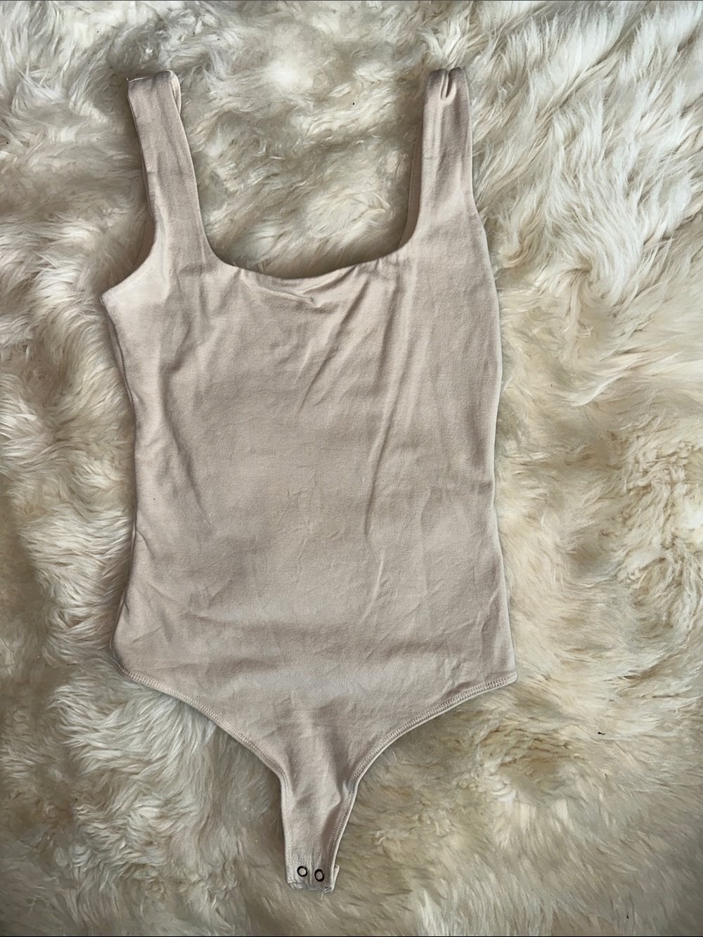 Abercrombie & Fitch Cream Scoop Neck Bodysuit